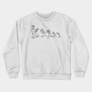 Frankenstein chases stick family Crewneck Sweatshirt